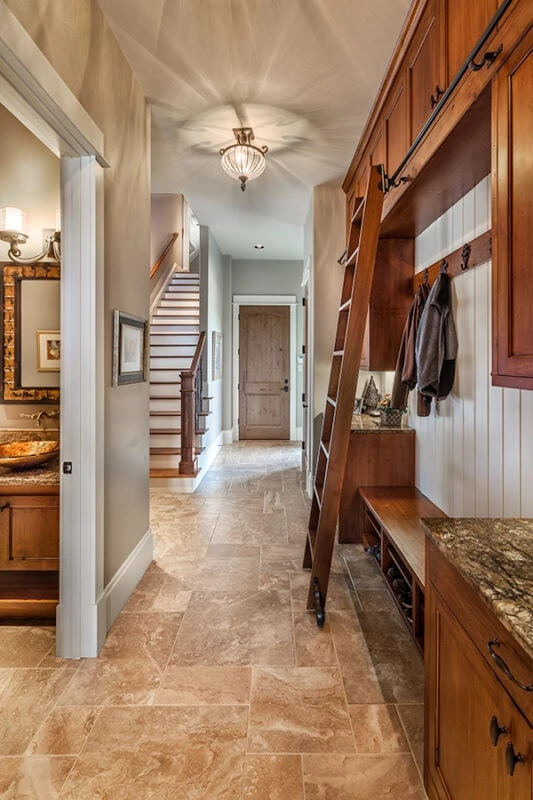 Mudroom, Bathroom, and Stairs