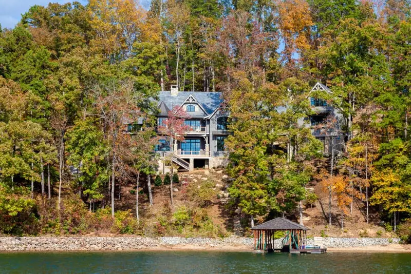 Lake Keowee House backside exterior