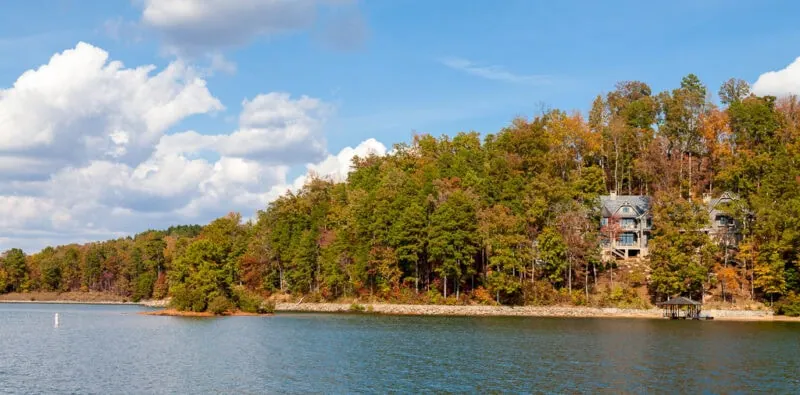 Lake Keowee House property overlooking the river