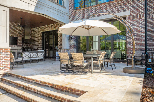 backyard seating area of Downtown Greenville Residence
