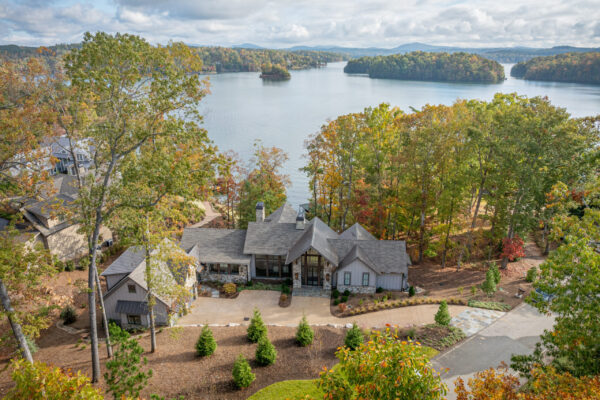 The Cliffs at Keowee Falls South V front exterior front a drone shot