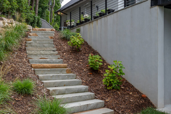 image of stairs on the outside of the home