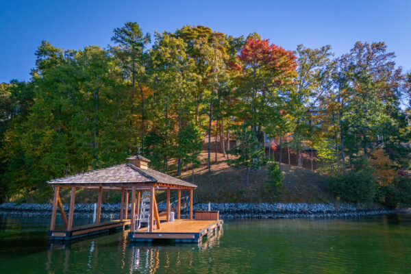 dock on lake of private residence