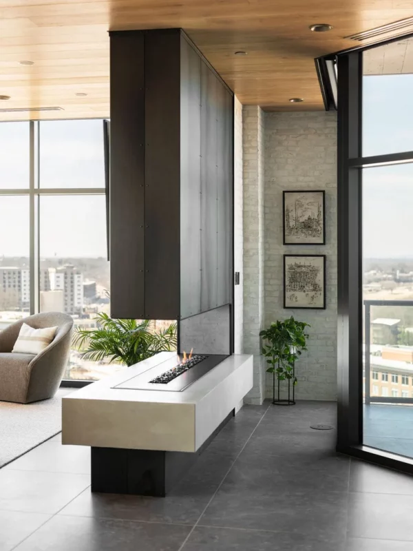 Downtown Greenville Luxury Condo IV Fireplace