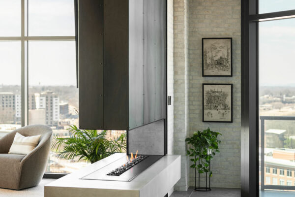 modern fireplace