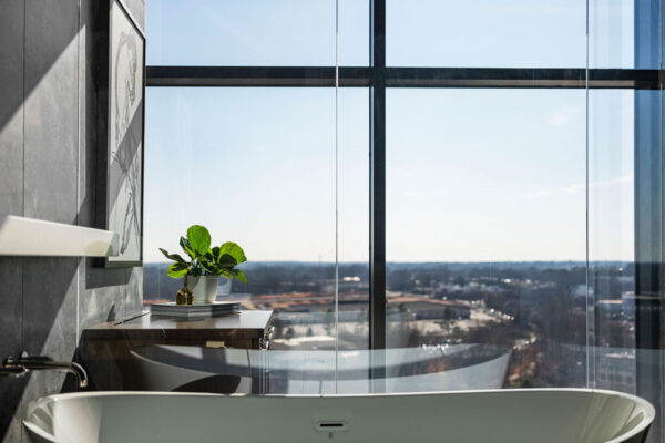 luxury bathtub with a view