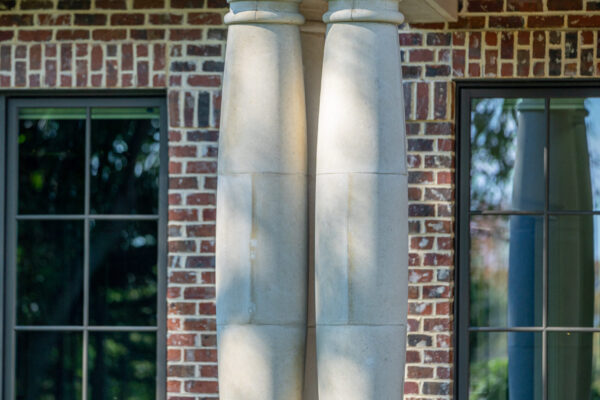 Columns front entrance of Downtown Greenville Residence