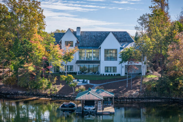 Exterior of lakefront home