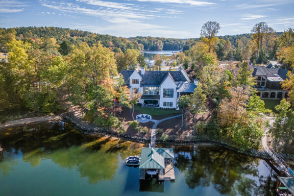 Exterior of lakefront home