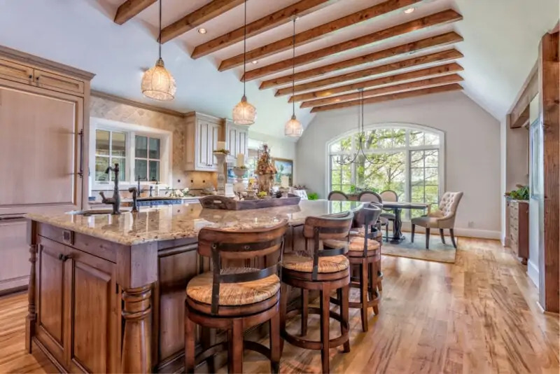 Kitchen Island with Chairs Around it