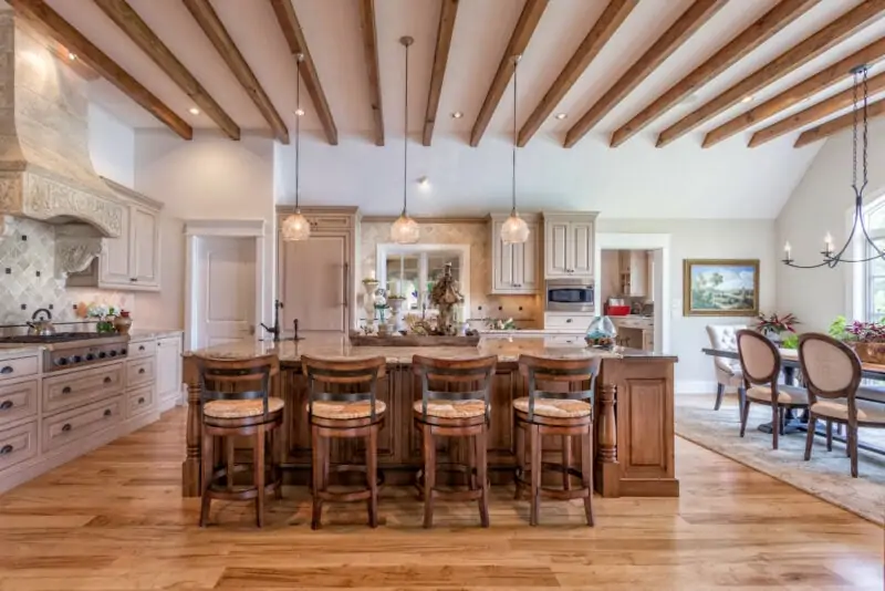 Kitchen Island with Chairs Around it