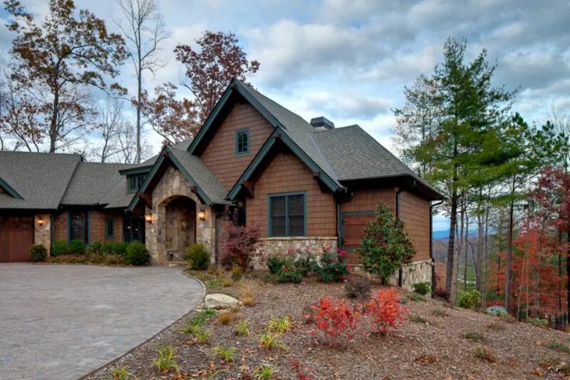 Exterior of custom home at The Cliffs