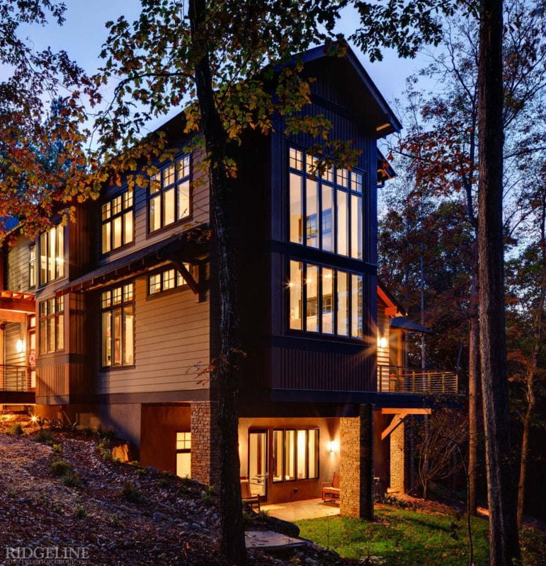 outside view of side of the house at dusk