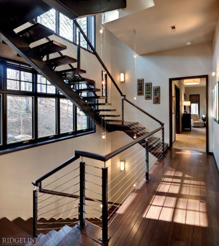 view of open stairs from hallway