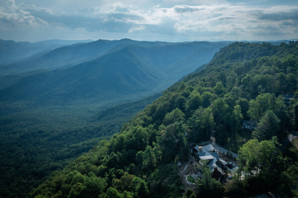 exterior drone image of home