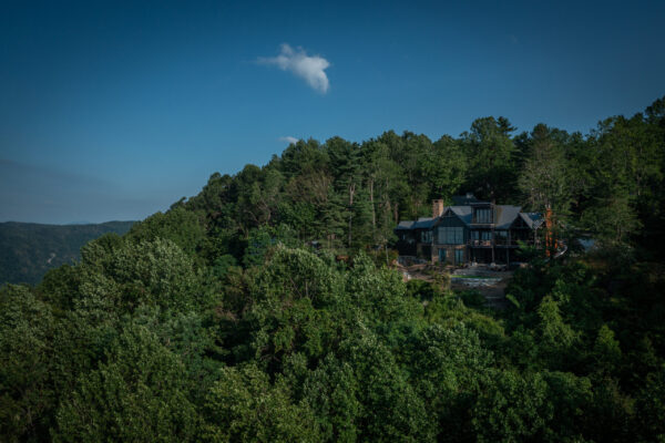 exterior drone image of home