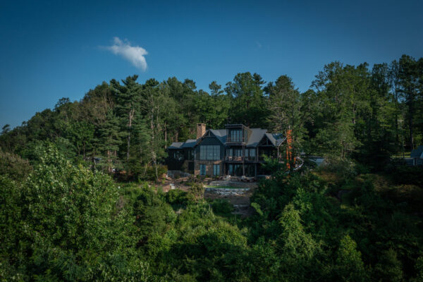 exterior drone image of home