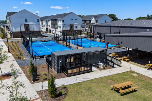 exterior pickleball courts at pickleyard