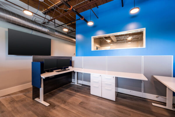 interior office space remodel of Blair | Cato - desk area