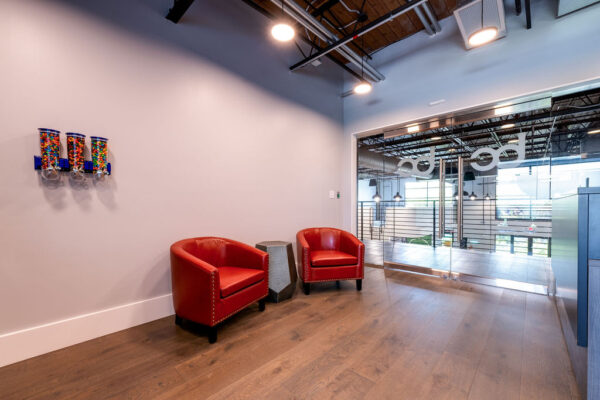interior office space remodel of Blair | Cato - seating area