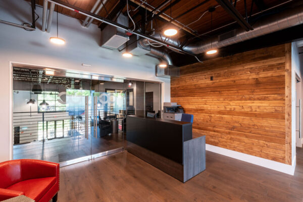 interior office space remodel of Blair | Cato - reception area