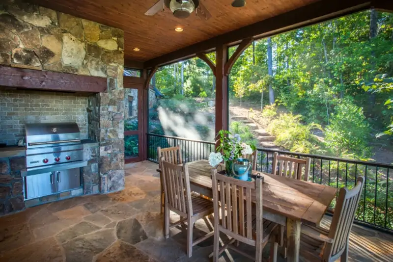 Outside Grill and Dining Table with a View