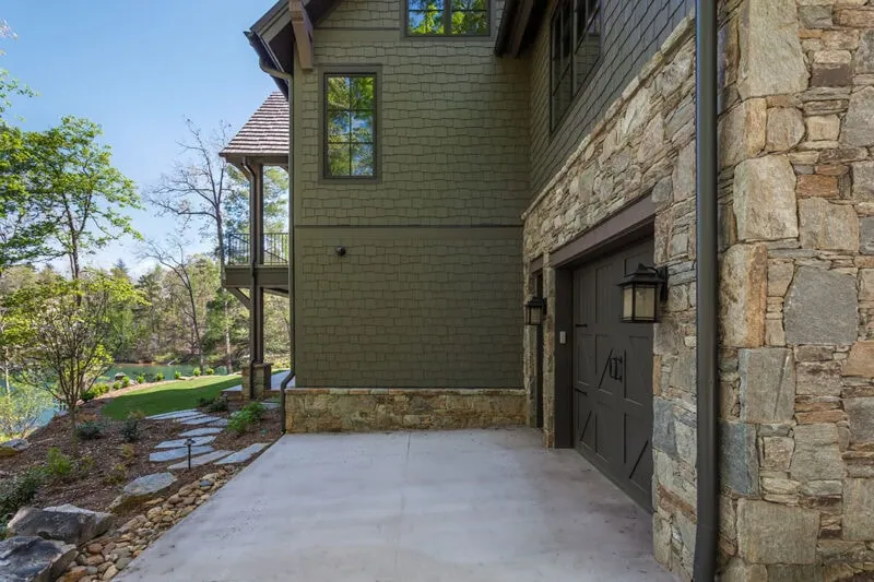 image of Lake Keowee house's garage doors and side exterior