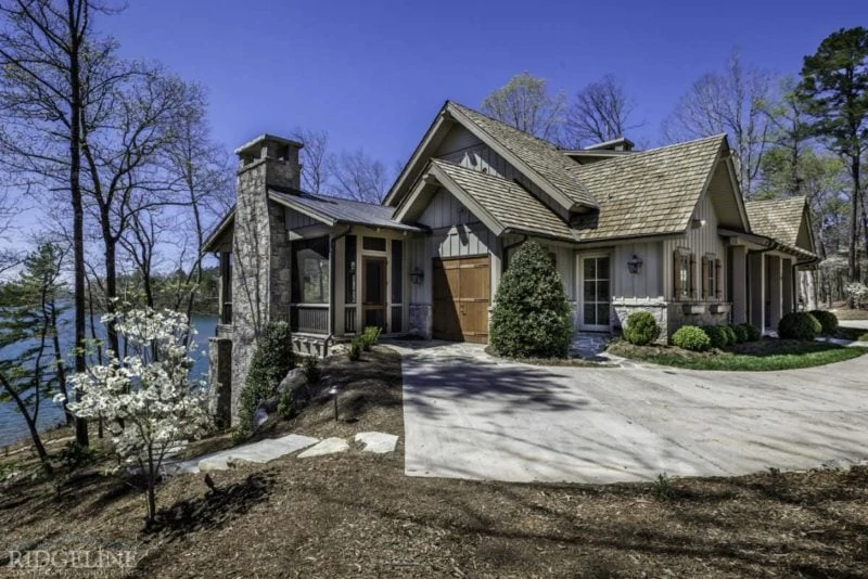 Custom home overlooking a body of water