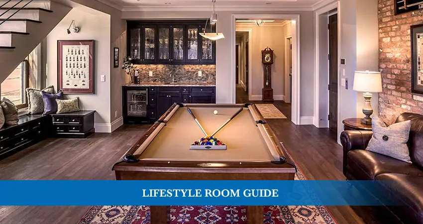 lifestyle room guide with pool table