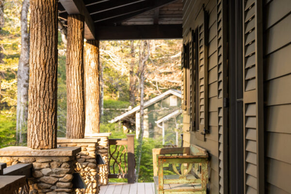 porch of home with dog