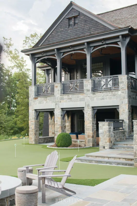 the cliffs mansion putting green and balcony exterior