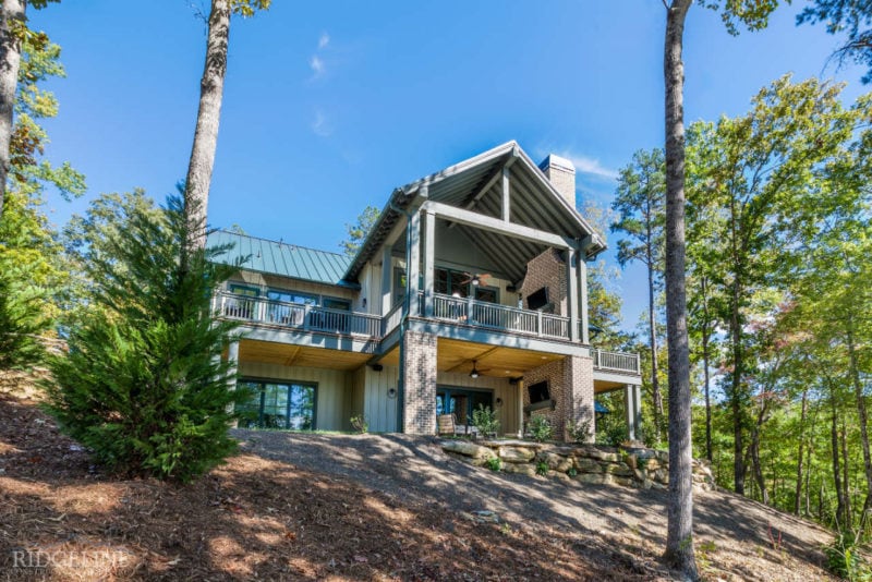 mountain mansion with balcony