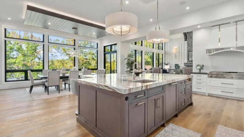 Interior of kitchen inside Ridgeline's custom home