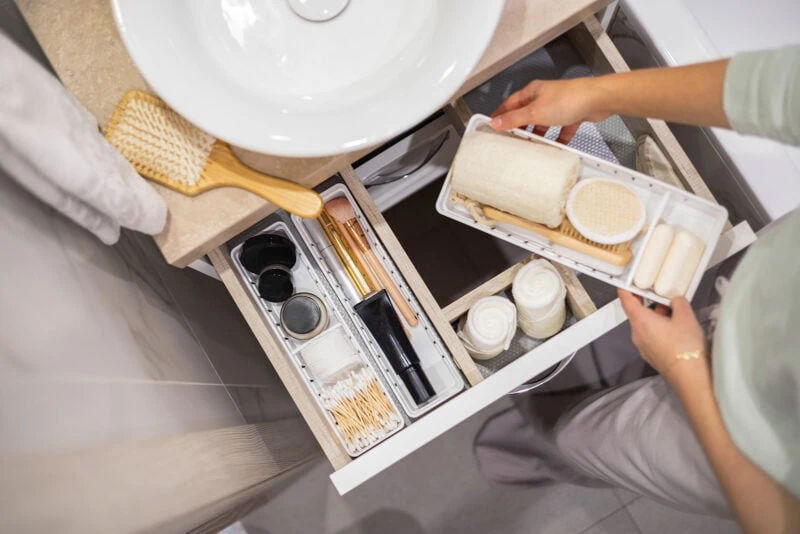 Toiletries in Bathroom Drawer