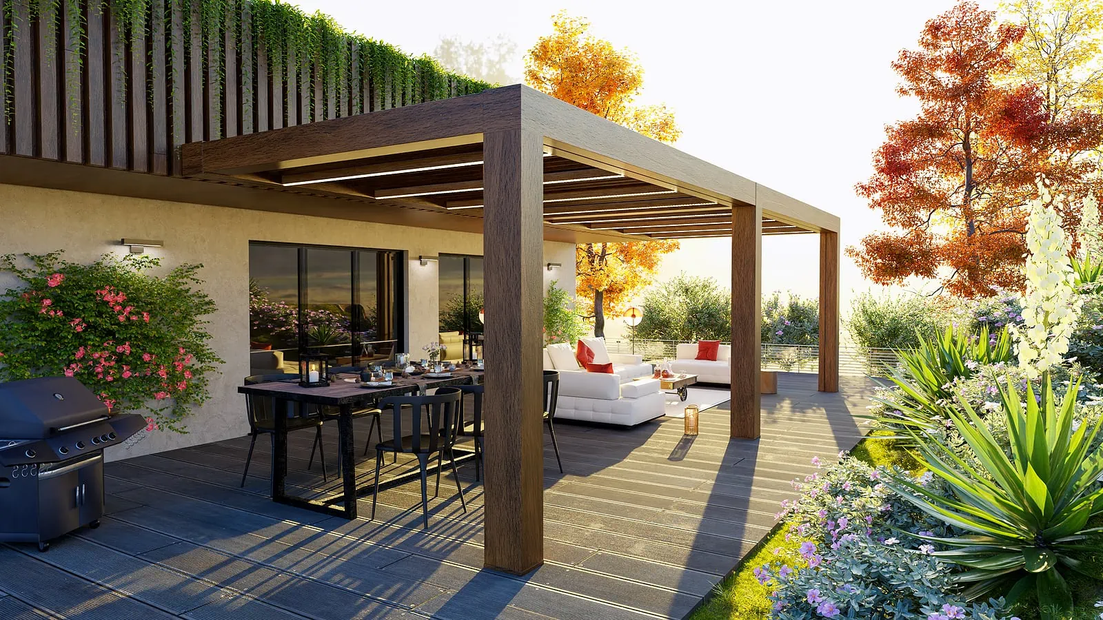 luxurious outdoor patio