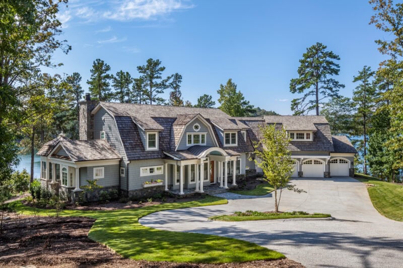 front exterior of lake house