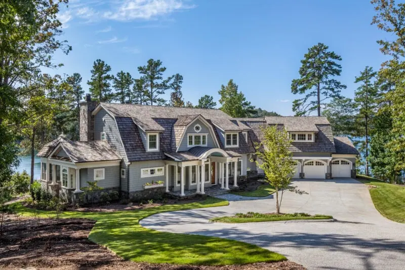 front exterior of lake house