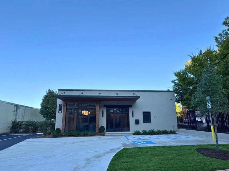 New ridgeline office exterior with blue sky