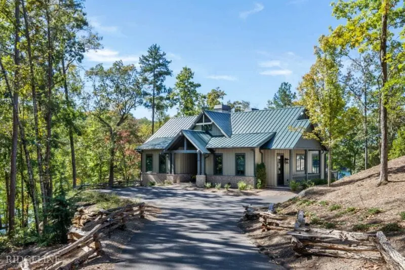 House on hill with a metal roof